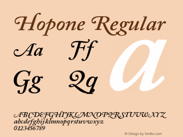 Hopone Version 1.00 September 3, 2015, initial release图片样张