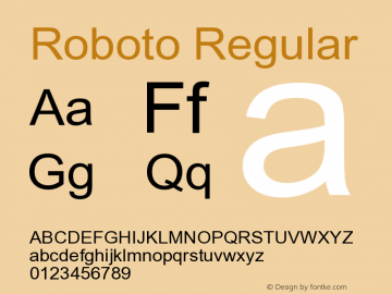 Roboto Version 1.00 May 4, 2016, initial release Font Sample