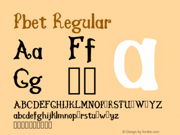 Pbet Regular Version 001.001 Font Sample