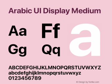 Arabic UI Display Medium Version 2.00;February 15, 2020;FontCreator 12.0.0.2547 64-bit Font Sample