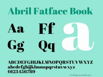 Abril Fatface Version 1.001 Font Sample