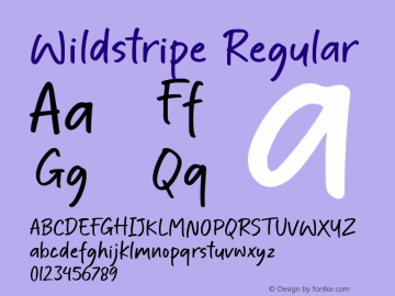 Wildstripe Version 1.00;October 14, 2020;FontCreator 12.0.0.2567 64-bit Font Sample