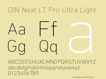 DINNextLTPro-UltraLight Version 1.200;PS 001.002;hotconv 1.0.38 Font Sample