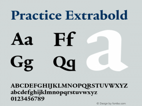 PracticeExtrabold Version 1.000 Font Sample