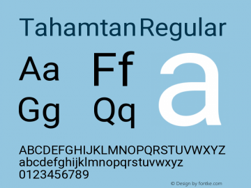 Tahamtan Version 1.00;December 13, 2019;FontCreator 12.0.0.2545 64-bit图片样张