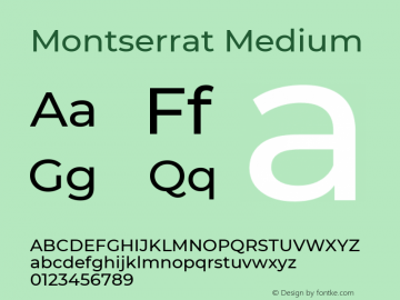 Montserrat Medium Version 7.200 Font Sample