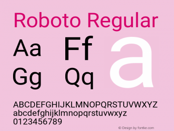 Roboto Version 2.137; 2017 Font Sample