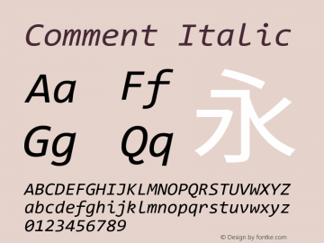 Consolas Italic Version 7.00 Font Sample