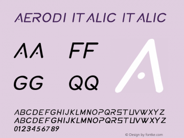 aerodi italic Version 1.000图片样张