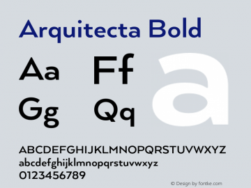 Arquitecta Bold Version 1.000;hotconv 1.0.109;makeotfexe 2.5.65596 Font Sample