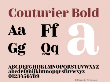 Couturier Bold Version 1.000;PS 001.000;hotconv 1.0.88;makeotf.lib2.5.64775图片样张
