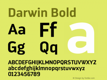 Darwin-Bold Version 1.000;PS 001.000;hotconv 1.0.88;makeotf.lib2.5.64775 Font Sample