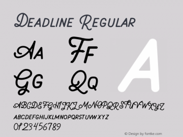 Deadline-Regular Version 1.000 Font Sample