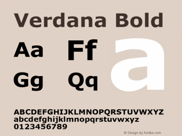 Verdana Bold Version 5.02 Font Sample
