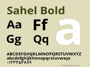 Sahel Bold Version 1.00;November 26, 2018;FontCreator 11.5.0.2421 64-bit Font Sample