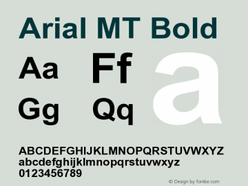 Arial-BoldMT 001.001 Font Sample