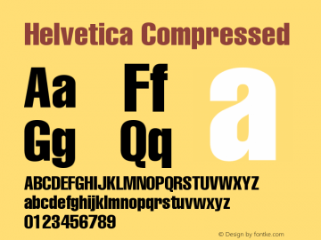 Helvetica Compressed Version 001.000图片样张