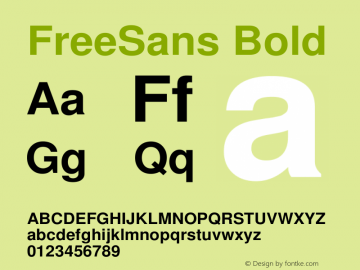 Free Sans Bold Version $Revision: 1.199 $ Font Sample