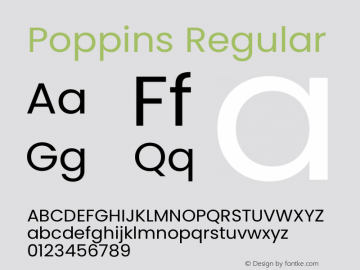 Poppins Regular 4.004 Font Sample