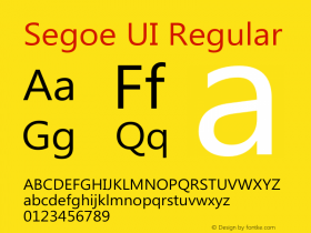 Segoe UI Version 1.00; ttfautohint (v1.6) Font Sample