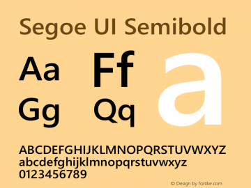 Segoe UI Semibold Version 5.32 Font Sample