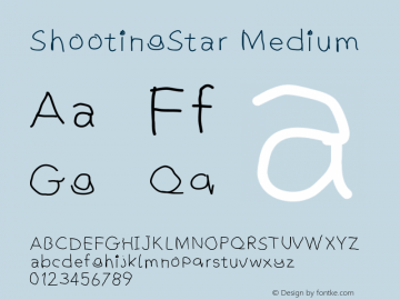 ShootingStar Medium Version 001.000 Font Sample