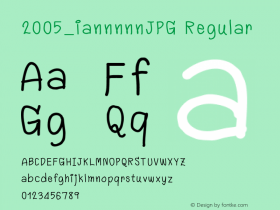 2005_iannnnnJPG Version 2.000 2005 initial release Font Sample