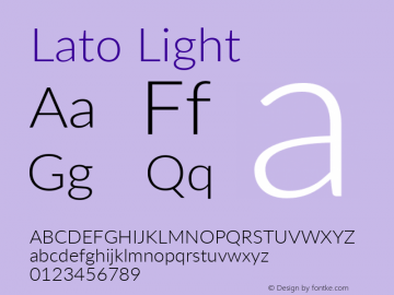 Lato Light Regular Version 2.015; 2015-08-06; http://www.latofonts.com/ Font Sample