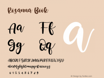 Rosanna Version 1.00;October 16, 2020;FontCreator 12.0.0.2563 64-bit图片样张