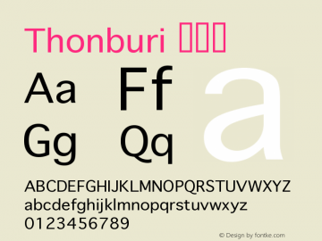 Thonburi 常规体  Font Sample