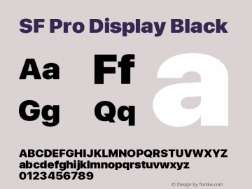 SF Pro Display Black Version 13.0d3e20图片样张
