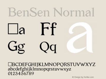 BenSenHandwriting Version 1.00 June 17, 2009, initial release Font Sample