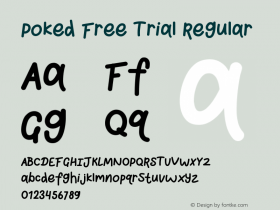 Poked Free Trial Version 1.00;January 29, 2021;FontCreator 13.0.0.2683 64-bit Font Sample