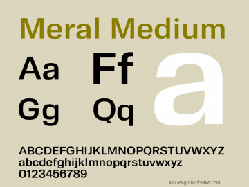 Meral Medium Version 1.000;hotconv 1.0.109;makeotfexe 2.5.65596 Font Sample