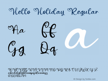 Hello Holiday Version 1.002;Fontself Maker 3.5.4图片样张