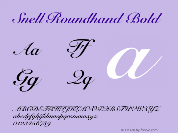 Snell Roundhand Bold Version 1.00 January 18, 2019, initial release Font Sample