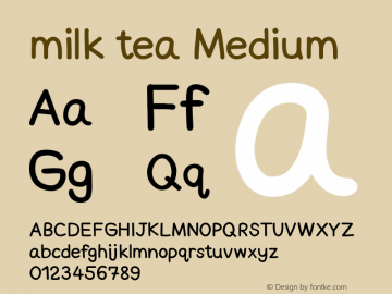 milk tea Medium Version 1.000 Font Sample