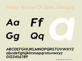 Visby Round CF Bold Oblique Version 2.100;hotconv 1.0.109;makeotfexe 2.5.65596图片样张
