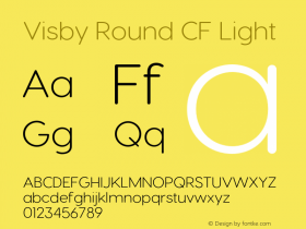 Visby Round CF Light Version 2.100;hotconv 1.0.109;makeotfexe 2.5.65596图片样张