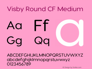Visby Round CF Medium Version 2.100;hotconv 1.0.109;makeotfexe 2.5.65596 Font Sample
