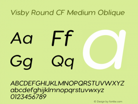Visby Round CF Medium Oblique Version 2.100;hotconv 1.0.109;makeotfexe 2.5.65596图片样张