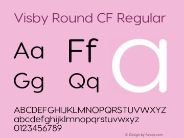 Visby Round CF Regular Version 2.100;hotconv 1.0.109;makeotfexe 2.5.65596 Font Sample