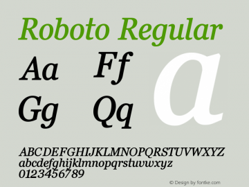 Roboto Version 1.00 January 31, 2019, initial release Font Sample
