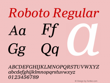 Roboto Version 1.00 December 17, 2016, initial release Font Sample