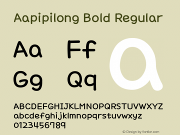 Aapipilong Bold Version FlipFont 1.000; build 20201023 Font Sample