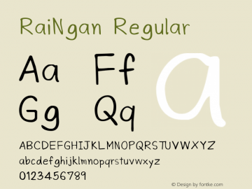 RaiNgan Version 0.001 2007 Font Sample