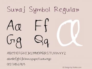 Suraj Symbol Regular Version 001.001 Font Sample