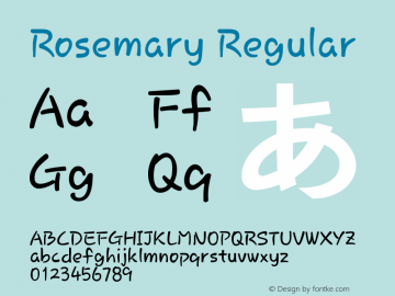 Rosemary2323 Version 1.720 ; Build 20110712 Font Sample