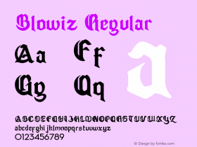 Blowiz Version 1.00;March 2, 2020;FontCreator 11.0.0.2408 32-bit图片样张
