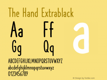 The Hand Extrablack 6.000 Font Sample